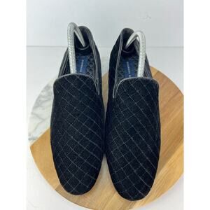 Giorgio Brutini Classy Men's Black Quilted Velvet Smoking Slip On Loafer Shoe 7